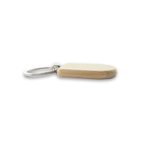 CombiCraft Houten sleutelhanger half ovaal 35x50mm met logo - per stuk