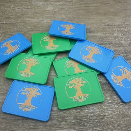 CombiCraft Plastic rechthoek munten 50x35mm met jouw eigen ontwerp - per 100 stuks