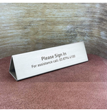 Tafelbordje Cody van zilverkleurig aluminium met eigen ontwerp 200x55mm - per 1 stuk