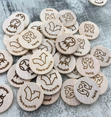 CombiCraft Houten munten met eigen gravering Ø29mm - per 100 stuks