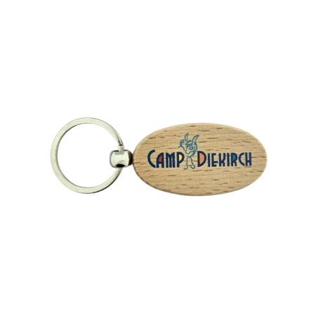 CombiCraft Houten sleutelhanger ovaal 30x54mm met logo - per stuk