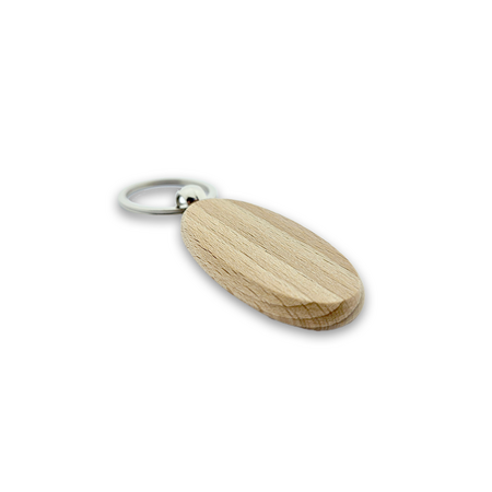 CombiCraft Houten sleutelhanger ovaal 30x54mm met logo - per stuk