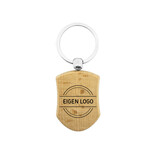 CombiCraft Houten sleutelhanger schild 32x45mm met logo - per stuk