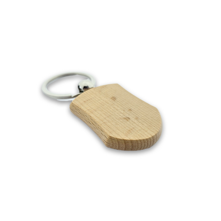 CombiCraft Houten sleutelhanger schild 32x45mm met logo - per stuk
