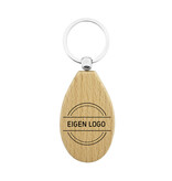 CombiCraft Houten sleutelhanger druppel 36x58mm met logo - per stuk