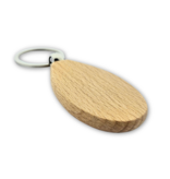 CombiCraft Houten sleutelhanger druppel 36x58mm met logo - per stuk