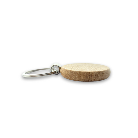 CombiCraft Houten sleutelhanger cirkel 40x40mm met logo - per stuk