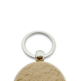 CombiCraft Houten sleutelhanger cirkel 40x40mm met logo - per stuk
