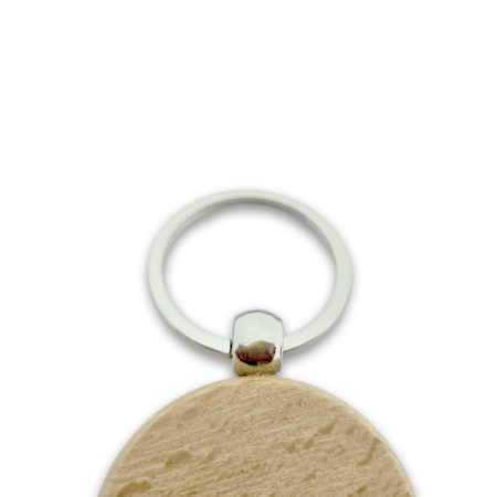 CombiCraft Houten sleutelhanger cirkel 40x40mm met logo - per stuk