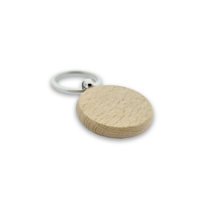CombiCraft Houten sleutelhanger cirkel 40x40mm met logo - per stuk