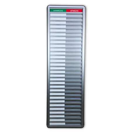 CombiCraft Aluminium aanwezigheidsbord met Aanwezig-Afwezig voor 30 personen - per stuk