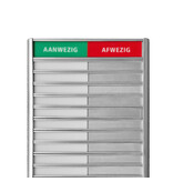 CombiCraft Aluminium aanwezigheidsbord Business met Aanwezig-Afwezig voor 10 personen - per stuk