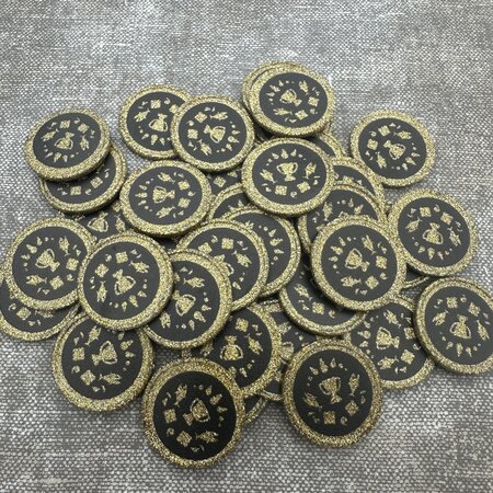 CombiCraFt Plastic bedrukte glittermunten Ø29mm met jouw ontwerp - per 100 stuks