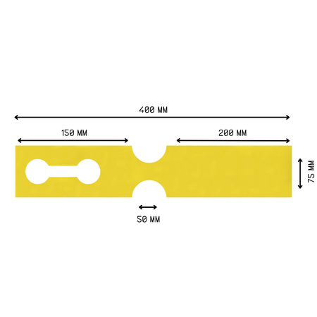 CombiCraft Blanco HDPE sleufetiketten 400x75mm geel - per 250 etiketten