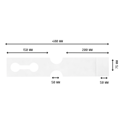 CombiCraft Blanco HDPE sleufetiketten 400x75mm met afscheurstrook wit - per 250 etiketten