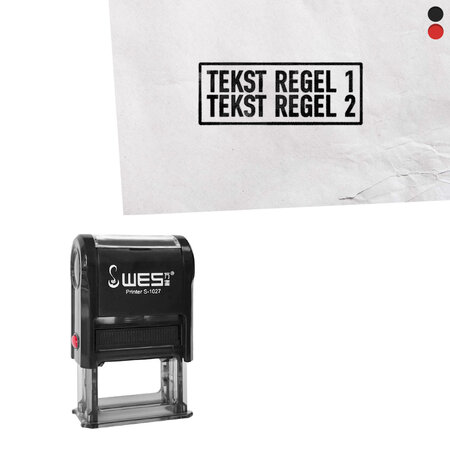 Stempel 27x10mm met tekst - per stuk
