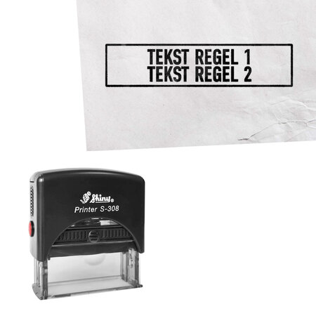 Shiny stempel 45x10mm eigen tekst - per stuk