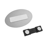 CombiCraft Aluminium naambadge Symphony 65x42,5mm met logo wit- per stuk