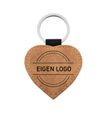 CombiCraft Leren sleutelhanger hart met eigen ontwerp 62x57mm lichtbruin - per 1 stuk
