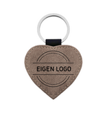 CombiCraft Leren sleutelhanger hart met eigen ontwerp 62x57mm licht bruin - per 1 stuk