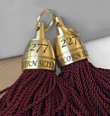 CombiCraft Philadelphia messing hotel sleutelhanger bordeauxrood met gravering - per stuk
