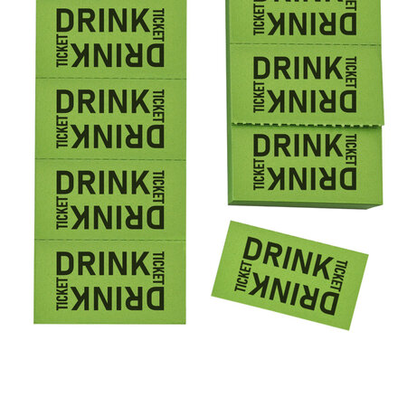 Consumptiebon met tekst drink ticket op strips - per 1000 bonnen