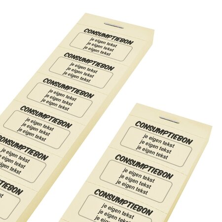 Consumptiebonnen bedrukken met 3 regels eigen tekst - per 1000 bonnen