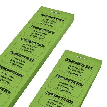 Consumptiebonnen bedrukken met 3 regels eigen tekst - per 1000 bonnen