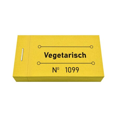 Consumptiebon vegetarisch in geel 50x30mm - per 50 bonnen
