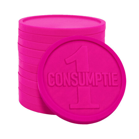 Plastic reliëfmunten met 1 consumptie Ø38mm - per 250 stuks