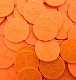 Plastic reliëfmunten met 1 consumptie Ø38mm - per 250 stuks