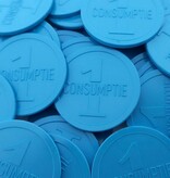 Plastic reliëfmunten met 1 consumptie Ø38mm - per 250 stuks