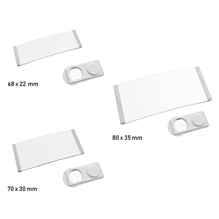 Blanco Polar naambadge kunststof met magneet zilverkleurig - per 1 stuk