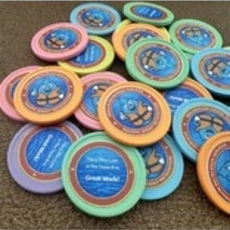 CombiCraft Kleurenmix bedrukte munten gerecycled plastic 29mm - 108 stuks