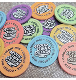 CombiCraft Kleurenmix bedrukte munten gerecycled plastic 29mm - 108 stuks