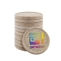 Bedrukte munten houtvezel Ø23mm - 100 stuks