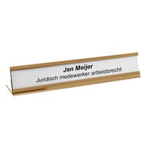 Bureau naambordje Dex met naamstrook goud