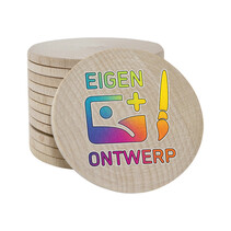 Bedrukte munten hout Ø50mm - 100 stuks