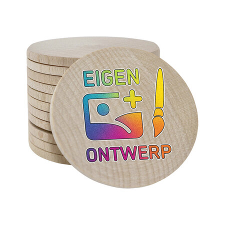 CombiCraft Houten munten Ø50mm met jouw eigen ontwerp - per 100 stuks