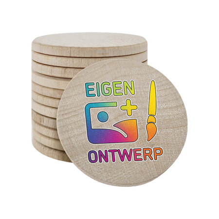 CombiCraft Houten munten Ø37mm met jouw eigen ontwerp - per 100 stuks