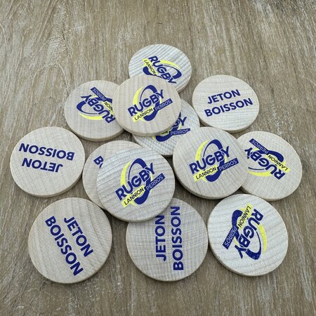 CombiCraft Houten munten Ø37mm met jouw eigen ontwerp - per 100 stuks
