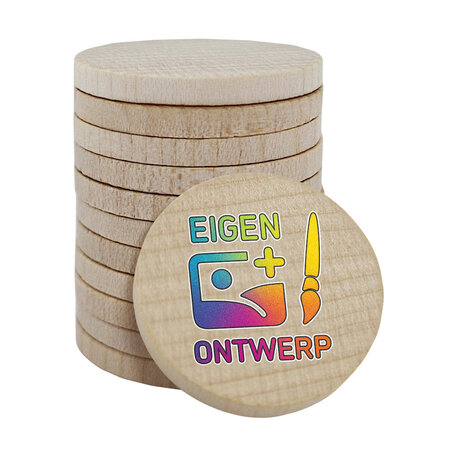 CombiCraft Houten munten Ø29mm met jouw eigen ontwerp - per 100 stuks