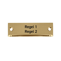 Naamplaatje 60x20mm met tekst messing