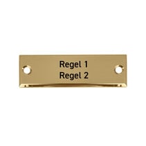 Naamplaatje 60x20mm met tekst messing