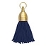CombiCraft Philadelphia messing hotel sleutelhanger donkerblauw - per stuk