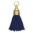 CombiCraft Philadelphia messing hotel sleutelhanger donkerblauw met gravering - per stuk