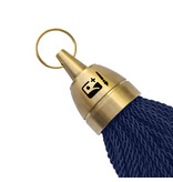 CombiCraft Philadelphia messing hotel sleutelhanger donkerblauw met gravering - per stuk