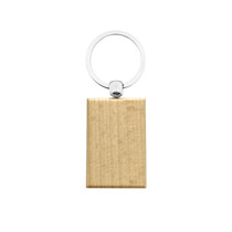 Middelgroot blanco houten sleutelhanger rechthoek