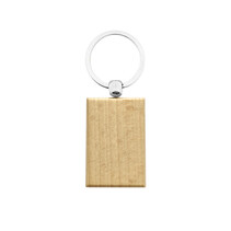 Middelgroot blanco houten sleutelhanger rechthoek