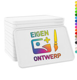 CombiCraft Witte plastic rechthoek munten 50 x 35 mm met jouw eigen ontwerp - per 100 stuks